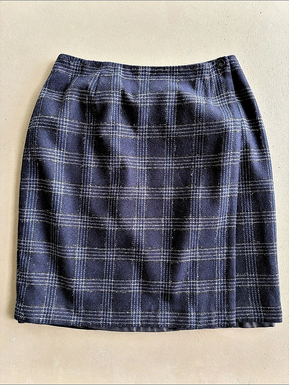 Worthington Plaid Wool Blend Wrap Skirt Size 10 Tall